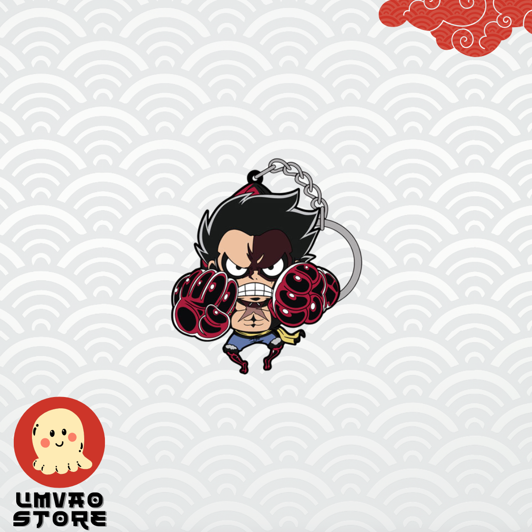 Llavero de goma One Piece Pinched Keychain - Luffy Gear 4