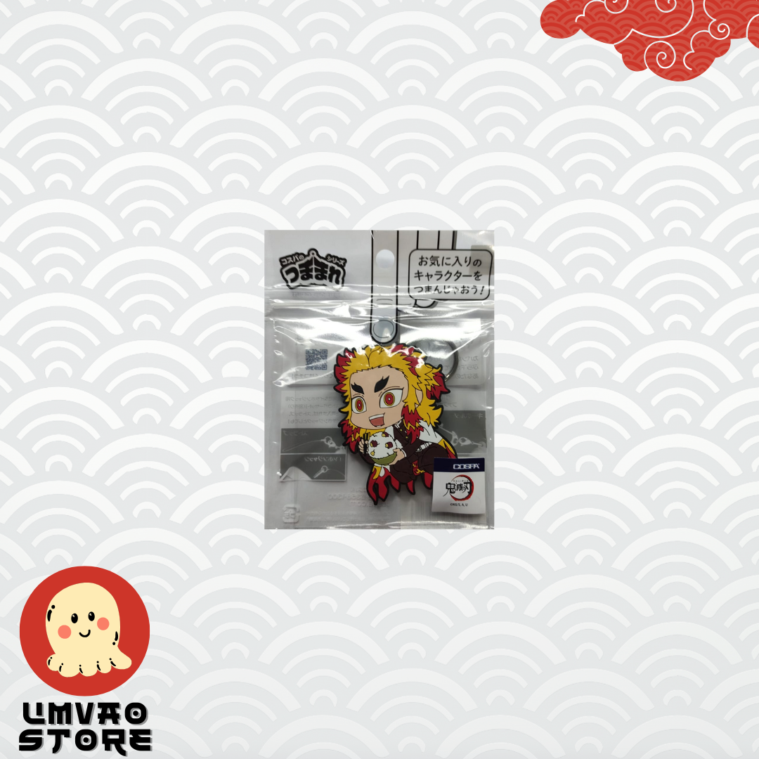 Llavero de goma Demon Slayer Tsumamare - Kyojuro Rengoku Sweet Potato Rice Ver.