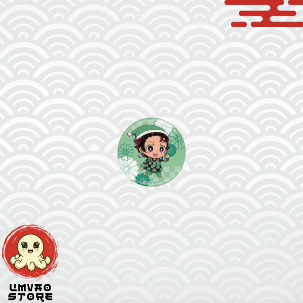1451-1 Pin F Dot Heart Pajachara Demon Slayer - Tanjiro Kamado