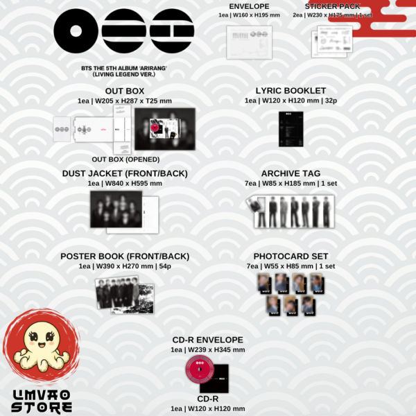 189 BTS the 5th Álbum Arirang - Living Legend Ver.