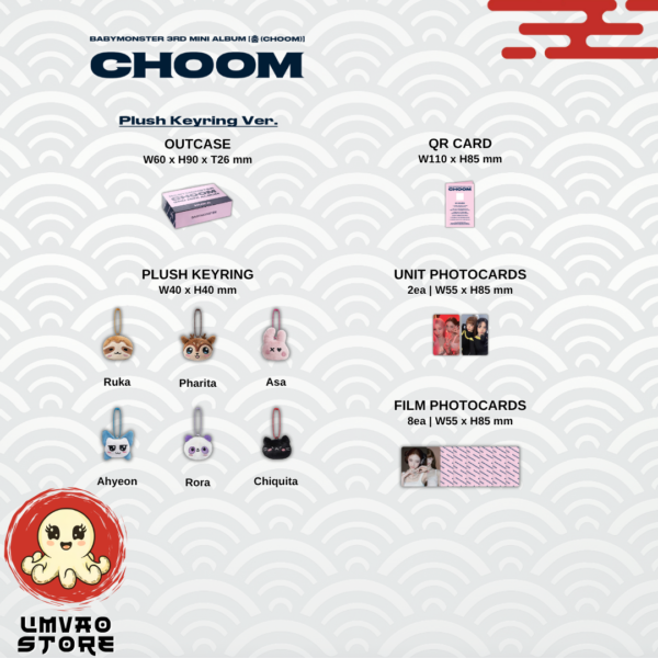 213 BabyMonster 3rd Mini Álbum Choom - Plush Keyring Ver.
