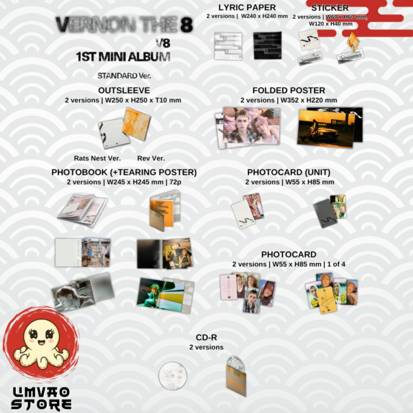 V8 Seventeen 1st Mini Álbum Vernon The 8 - Rats Nets/Rev Ver.